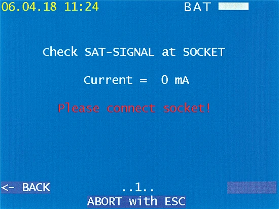 VAROS 109 Assistance system SAT socket: Current test on antenna socket